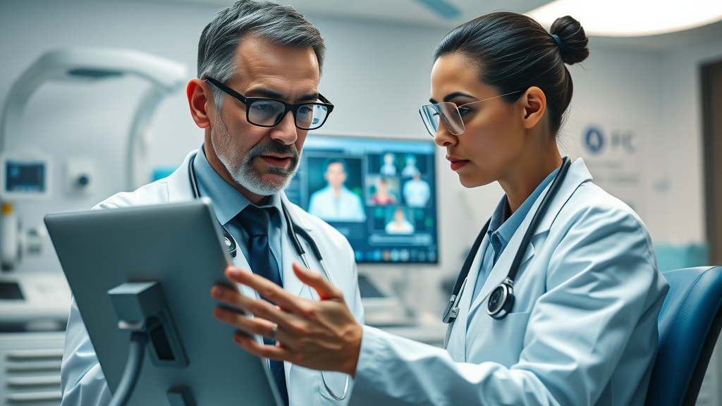Telemedicine consultation in modern Ugandan clinic