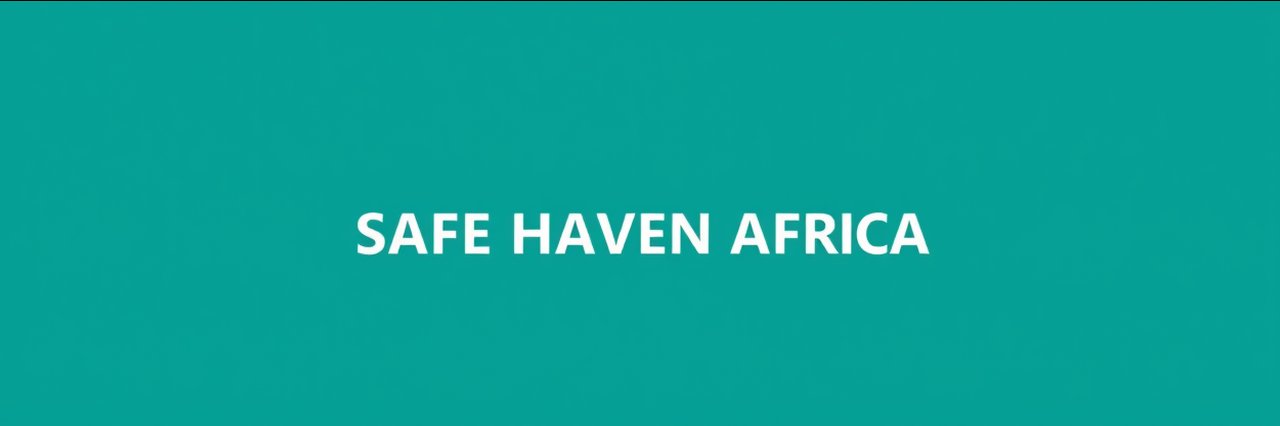 Minimalist teal background with large white S for gladys katenda &amp; safe haven africa