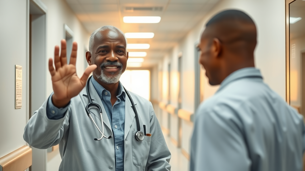 Hopeful Ugandan doctor symbolizing improved healthcare access and affordability Uganda