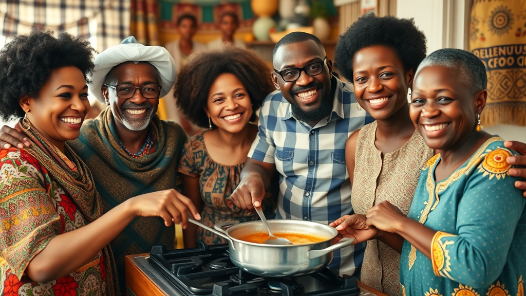 Multi-generational African family gathered around clean cooking stove - clean cooking technology is saving lives and fuel in african communities—here’s how.