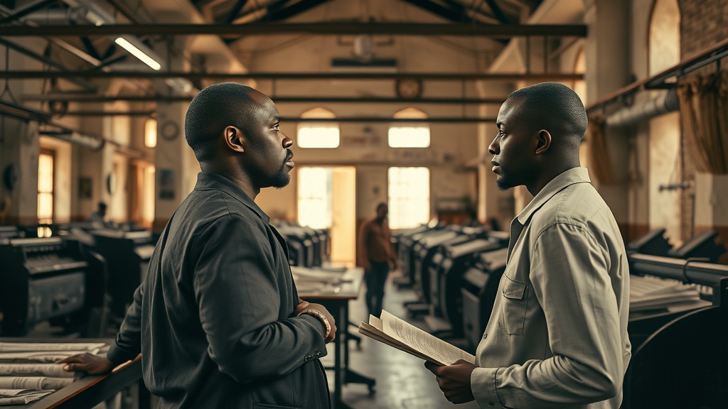 Historic African printing press reflecting transition from colonial to local media in african digital media evolution