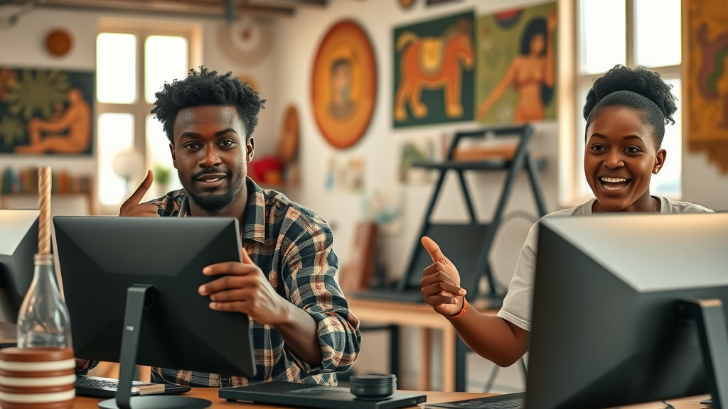 Determined African startup team developing multimedia content platforms to enhance digital sovereignty Africa