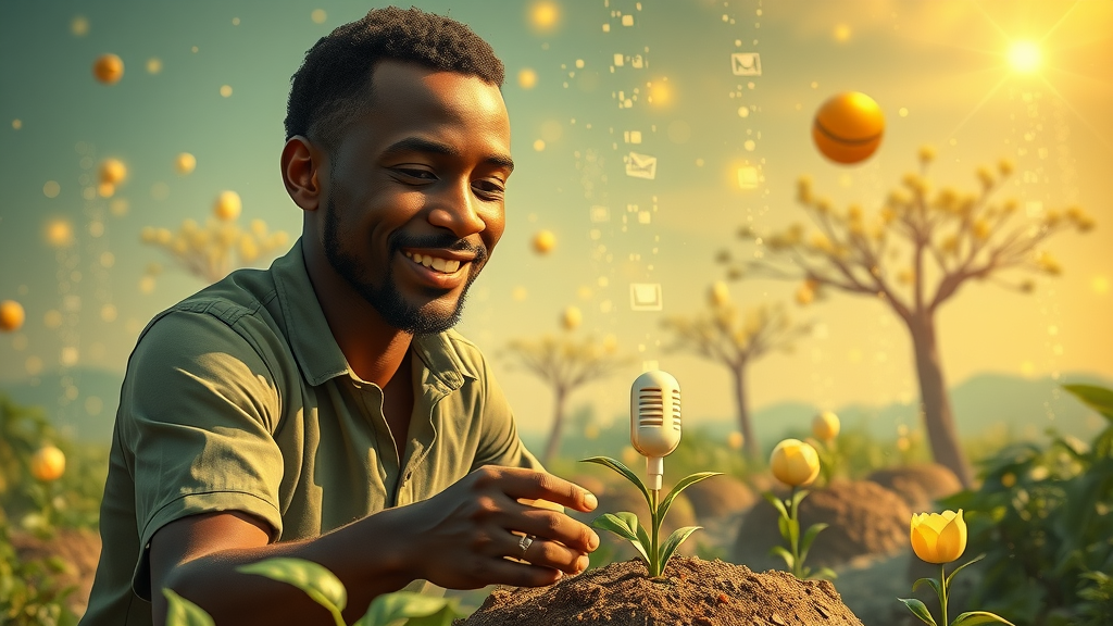 African entrepreneur cultivating digital media channels symbolizing digital sovereignty africa q&amp;a